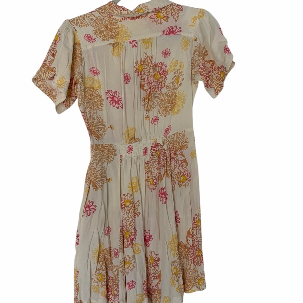 Free People off White mini Floral Print Dress - Picture 6 of 7